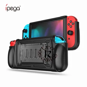 

Comfort Grip Case for Nintendo Switch TPU PC Handheld Ergonomic Padded Hand Grips For Nintend Switch with 7 Game Slots Playstand