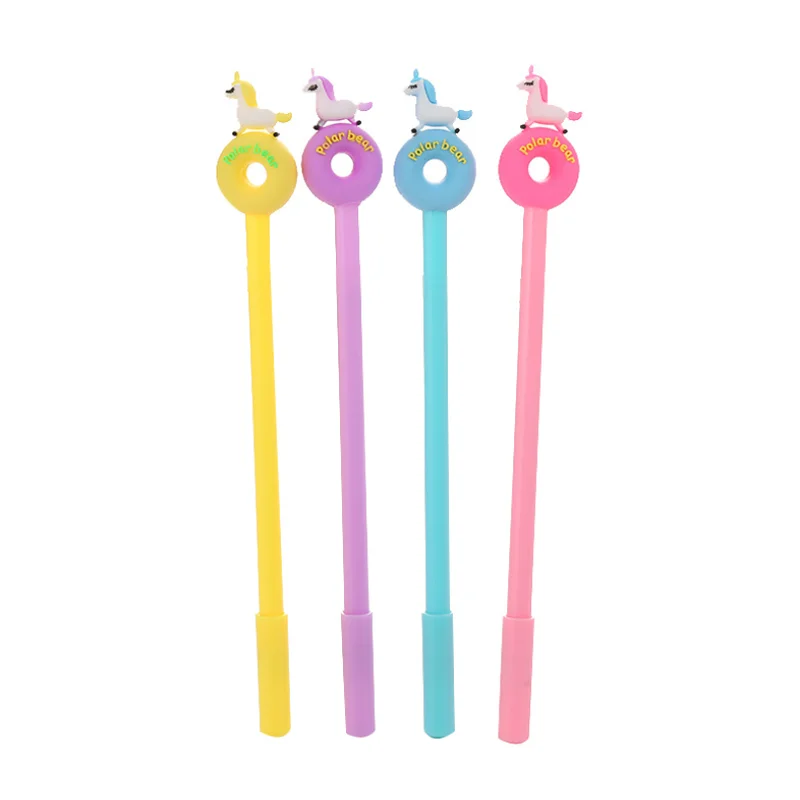 

2pc Donut Unicorn Gel Pen Black Ink Pen Promotional Stationery High Quality Office Signing Pen School Supplies