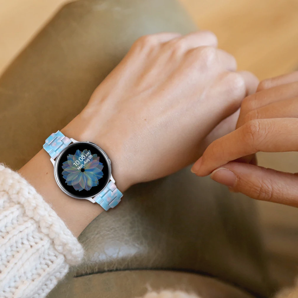 Enhanced 20mm Resin Smart Watch Strap - Versatile Replacement Wristband in Stylish Design