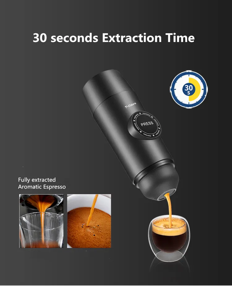 Портативный Электрический Кофе Mechine мини Nespresso кофеварка встроенный аккумулятор горячей/холодной экстракции порошок и капсулы