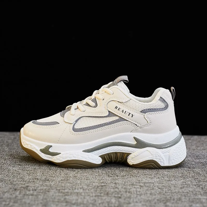 Beige YRRFUOT Autumn New Women Sports Shoes Comfortable Outdoor Non-slip Men Sneakers High Quality Men Running Shoes Zapatos Hombre - Color: Beige