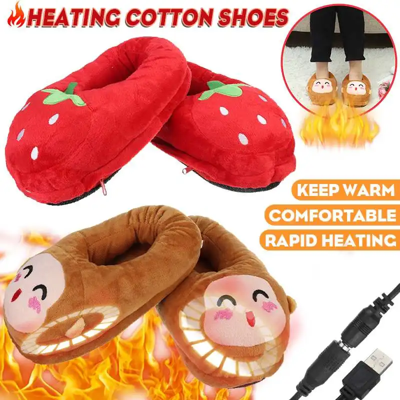 Home Usb Heated Foot Warmer Shoes Boot Electric Heating Slipper Winter