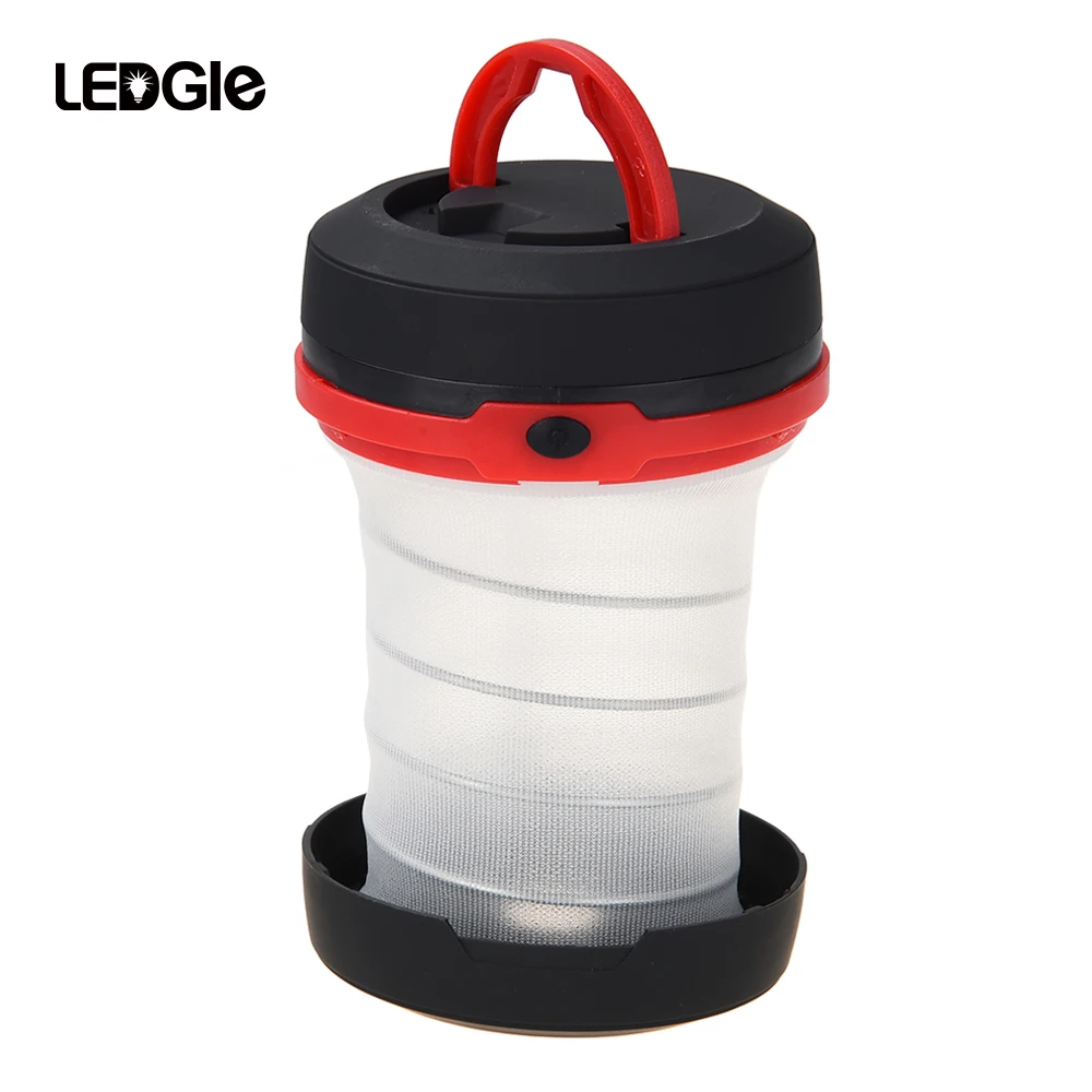 

LEDGLE 3xAA Battery Outdoor LED Flashlight Retractable LED Camping Light Lantern Torch Tent Lamp use with Foldable Hook 5color