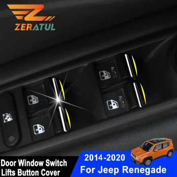 

Zeratul for Jeep Renegade 2014 - 2020 7Pcs/Set ABS Chrome Car Door Window Switch Lifts Button Cover Trim Accessories