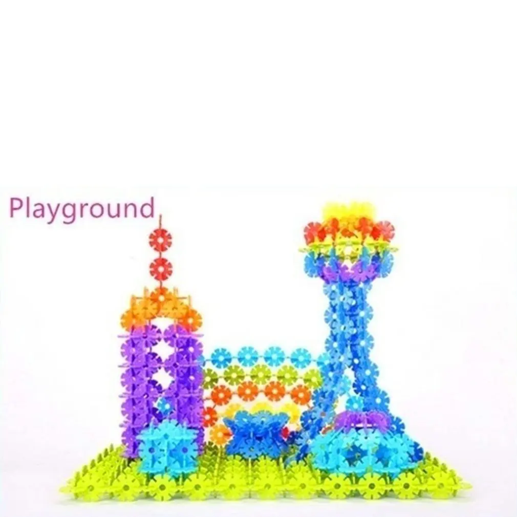 100 шт/300 шт пластиковые снежинки соединительные блоки Строительные и строительные игрушки детские 3D головоломки Детский сад детские игрушки