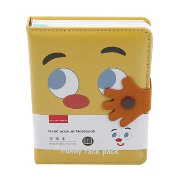 

1pc Creative Cartoon Notebook PU Notepad Magnetic Button Illustration Color Page Notepad Students Small Fresh Hand Book