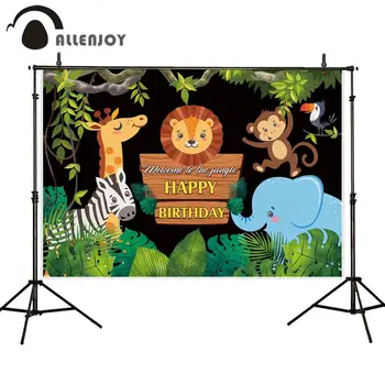 

Allenjoy wild one photography backdrops birthday safari baby shower party jungle decoration photo studio background kidsroom