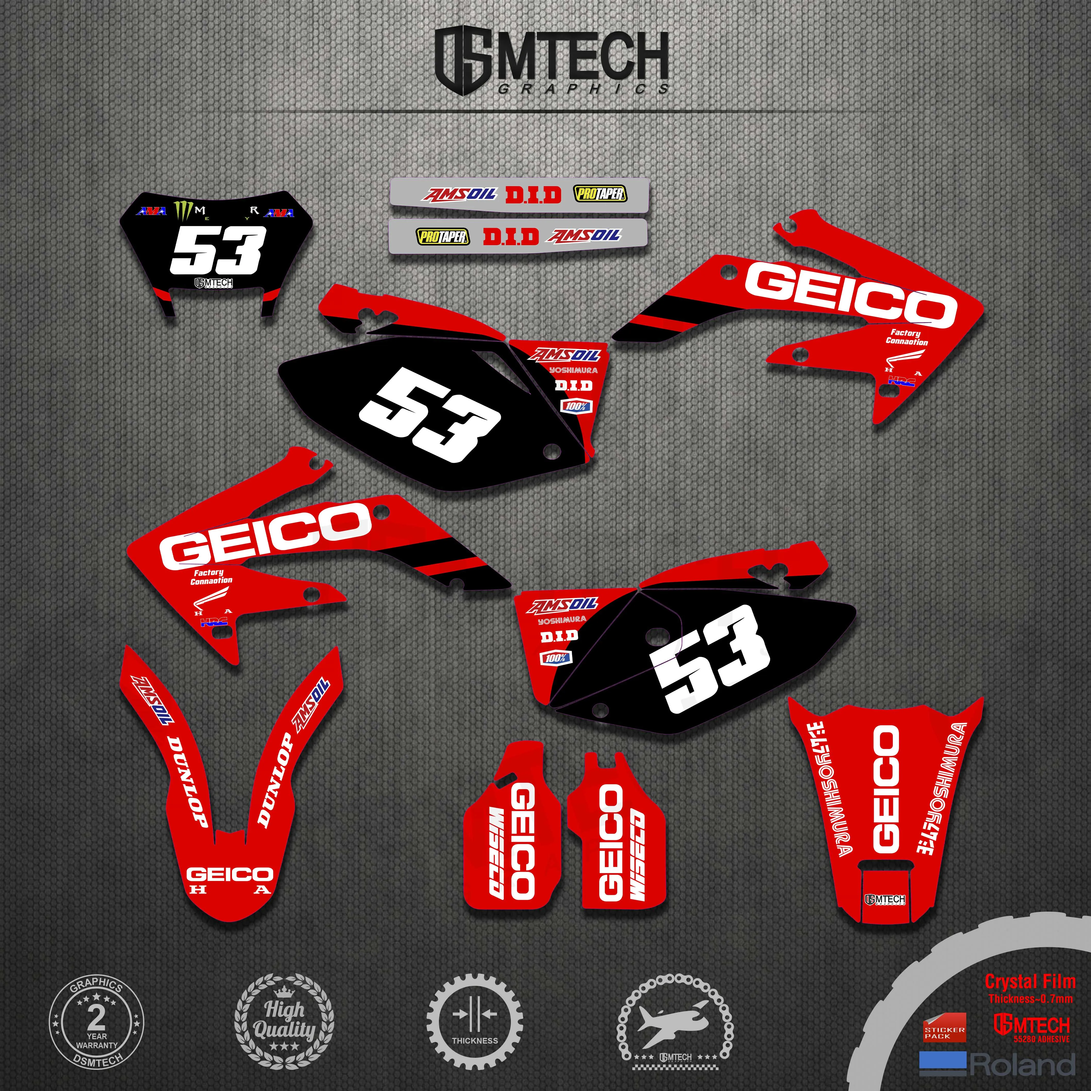 DSMTECH Decals Stickers Backgrounds Graphics Kits For HONDA 2004 2005 2006 2007 2008 2009 2010 2011 2012 2013 2014-2019 CRF250X ветровики vinguru для opel astra h sd 2004 2007 2006 2014 накладные скотч акрил 4 шт