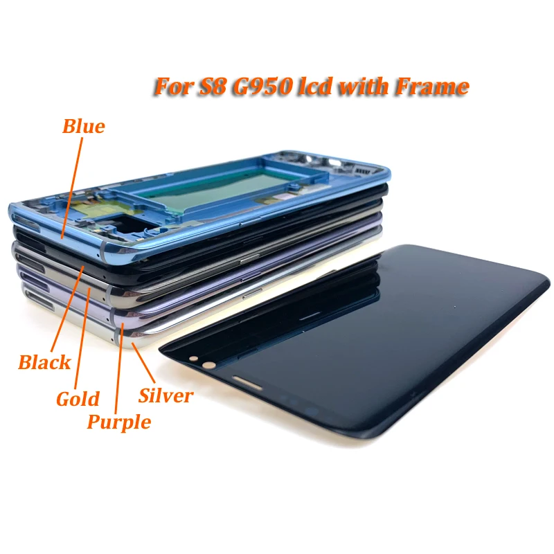 Для samsung S8 lcd с рамкой для samsung Galaxy S8 Plus lcd G955 S8 G950 G950F Дисплей lcd сенсорный экран дигитайзер протестирован