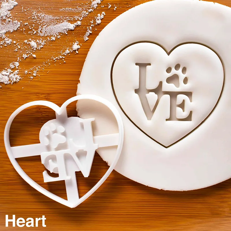 1 3 Pcs Set Cookie Cutters Mold Fondant Pastry Mould Love Valentines Day Gift DIY Plastic Biscuit Stamp Bakeware Baking Tools