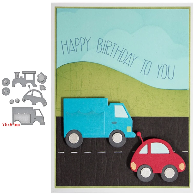 

Creative Lovely Vehicle Suit Car Truck Wheel Decoration Metal Cutting Dies For DIY Scrapbooking Paper Cards Hot Crafts New 2019