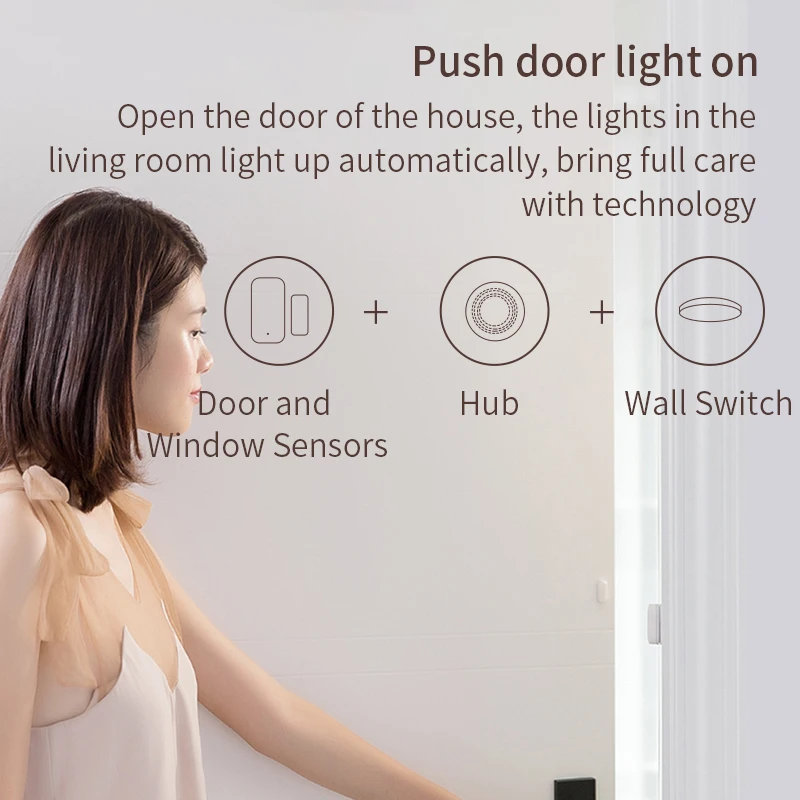Aqara Smart Home Kits Gateway M1S Hub Door Sensor Human Body Wireless Switch Temperature Humidity Water Sensor Mi Homekit