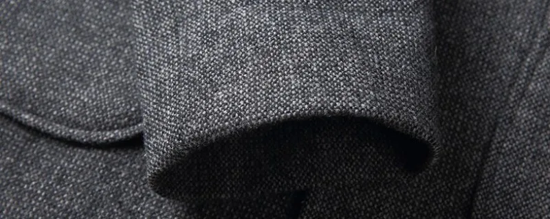 Top Quality Mens Falling Shoulder Single Button Medium Length Windbreaker Fashion Slim Wool Blends Casual Lapel Casaco Masculino