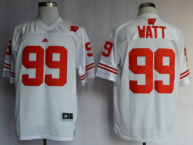 Серый Stitiched, Wisconsin Badgers, J.J Watt, Russell Wilson, Melvin Gordon III Jersey - Цвет: Серый