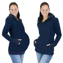 2018 AliExpress осенняя и зимняя новая стильная одежда для беременных кормящих женщин с ворсом и толстым капюшоном с длинным рукавом
