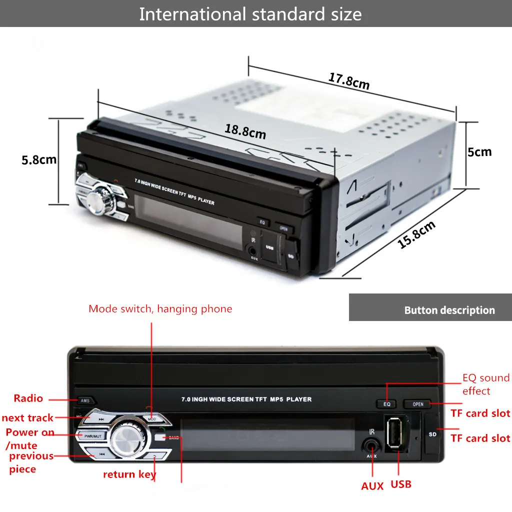 OLPAY камера заднего вида Автомагнитола "HD мультимедийный плеер 2DIN сенсорный экран автоматическая стерео MP5 Bluetooth USB TF FM камера