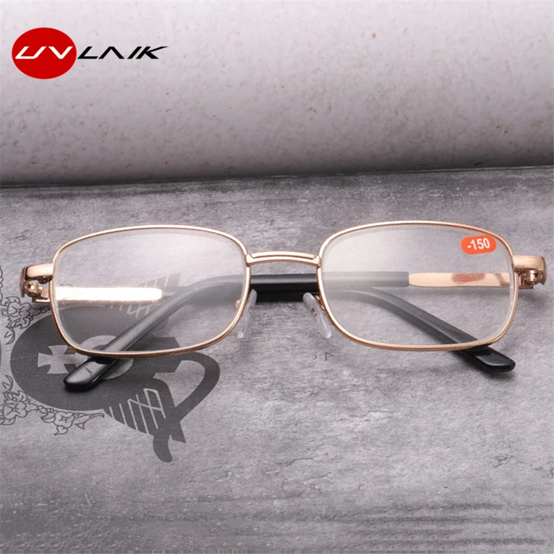 UVLAIK классический ретро стекло готовое близорукость стекло es стеклянные линзы металлическая оправа стекло для глаз es для мужчин и женщин бизнес близорукие очки