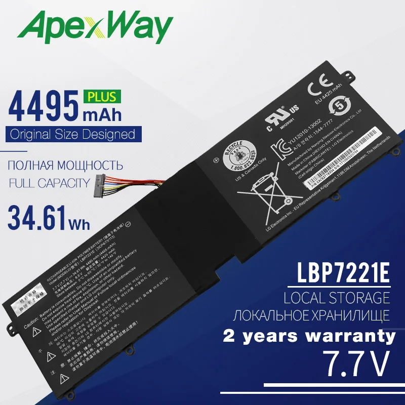 

4495mAh LBG722VH New Laptop Battery For LG 13Z940 14Z950 EAC62198201 13ZD940 14ZD960-GX5GK 15Z960 EAC621982 LBP7221E 7.7v 34.6Wh