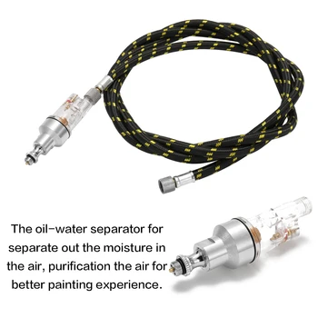 

Professional Airbrush Accessory Set 1.8m Nylon Braided Airbrush Hose + 1/8" Interface Oil-water Separator Air Brush Accessory