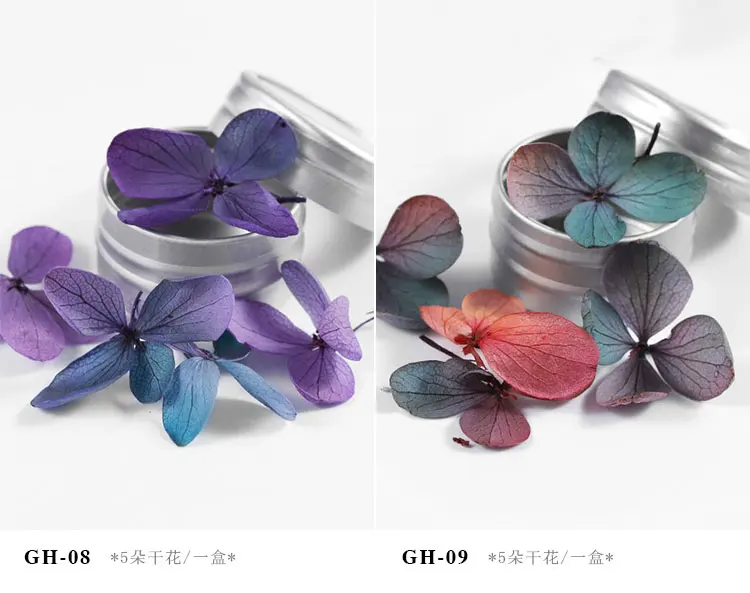 1 коробка натуральные сухие цветы 3d-украшения для ногтей 12 цветов Лепестковые наклейки для ногтей модные аксессуары для маникюра