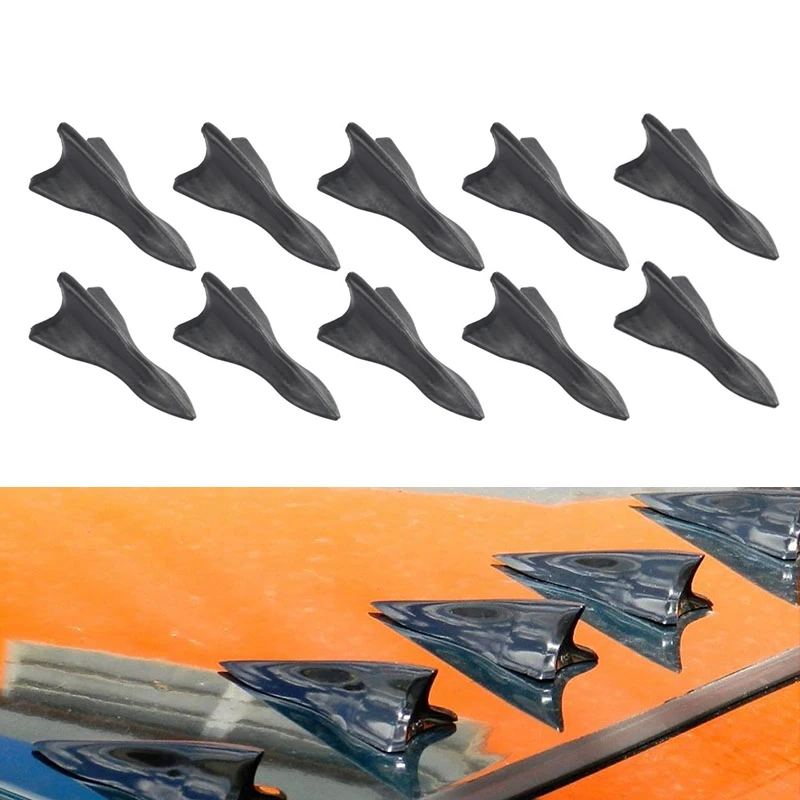 Universale 10Pcs In Fibra Di Carbonio Di Disegno Bello Il Colore Vortex Generator Flessibile Pp Evo-Style Tetto Pinne Di Squalo Spoiler