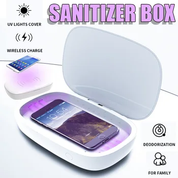 

Portable UV Sterilizer Lamp Box Phone Mask Cleaner Personal Sanitizer Disinfection Cabinet Mobile Phone Wireless Charger