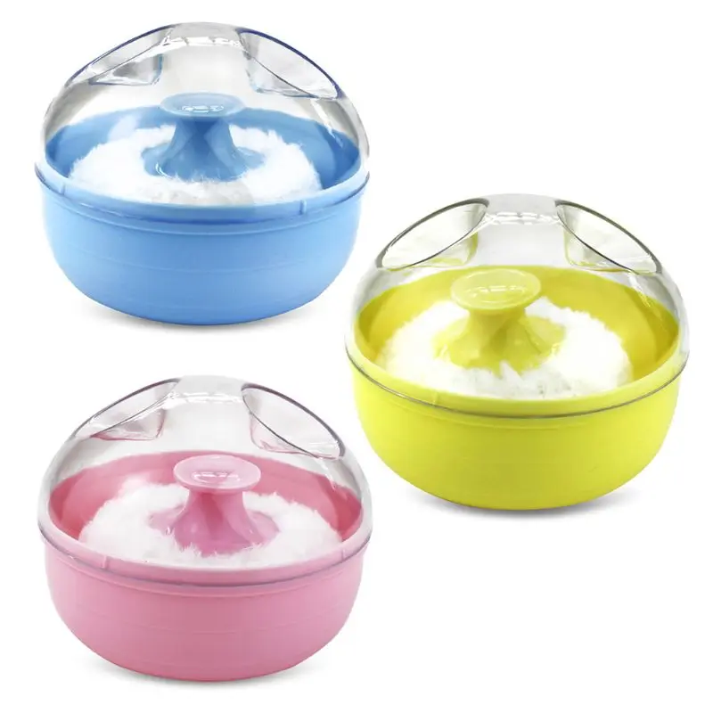 

Portable Baby Soft Body Talcum Powder Puff Sponge + Box Case Container Useful