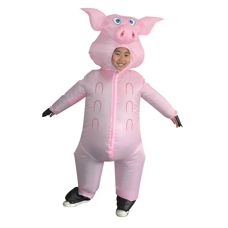JYZCOS розовая свинья Надувной Костюм Свиньи для взрослых животных Хэллоуин Карнавал Косплей партии нарядное платье для женщин и мужчин наряд на день рождения - Цвет: Kids
