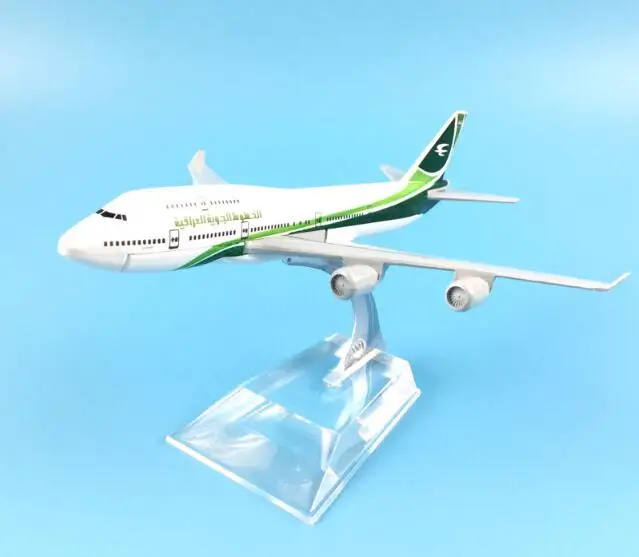 Modello Di Aeroplano In Metallo In Lega Da 16Cm Air Iraqi Airways B747 400 Boeing 747 Airlines Modello Di Aereo W Stand Aircraft Gift