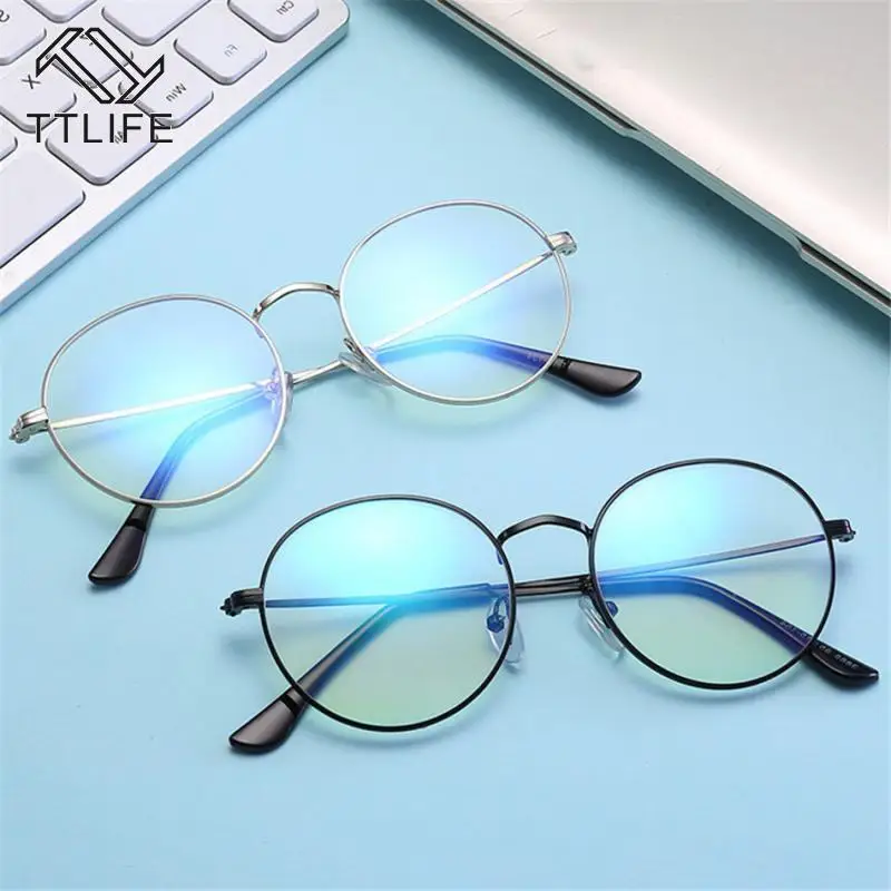 

TTLIFE Children's Anti-blue Glass Kids Light Round Frame Metal Round Computer Glasses Oculos De Grau Feminino 2020 new glasses