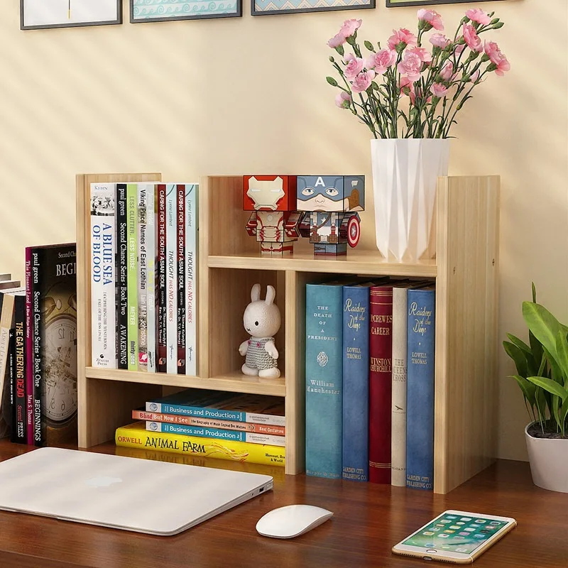 

Minimalist Modern Bookshelf small Bookcase Floating shelf Desktop storage rack shelf wooden Bookcases Creative Wood book shelf