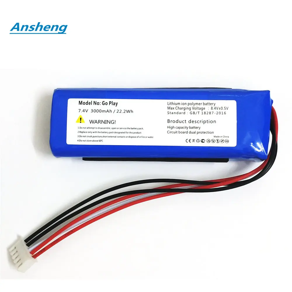 

High Quality 7.4V 3000mAh GSP1029102 01 battery for harman kardon Go-play speaker Built-in Li-ion bateria Li-Polymer Batterie