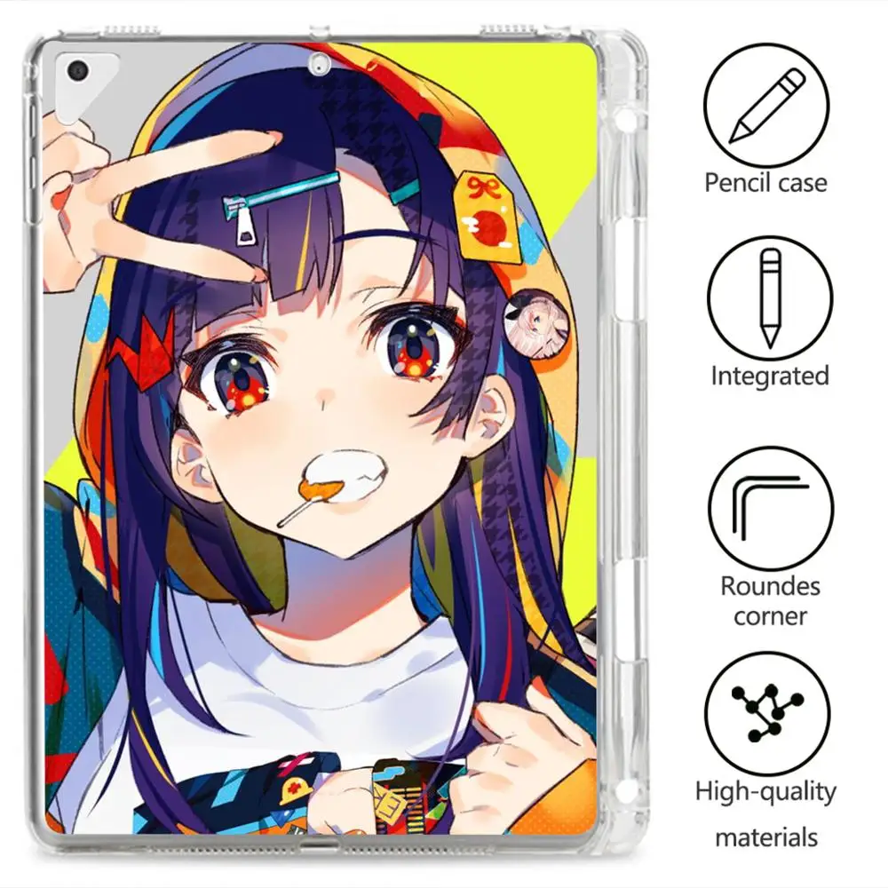 

Cartoon Girl For iPad Pro 12.9 2020 Funda Tablet With Pen Slot Clear Soft Cover iPad 7th Generation Cases iPad Air 3 Case Mini 5