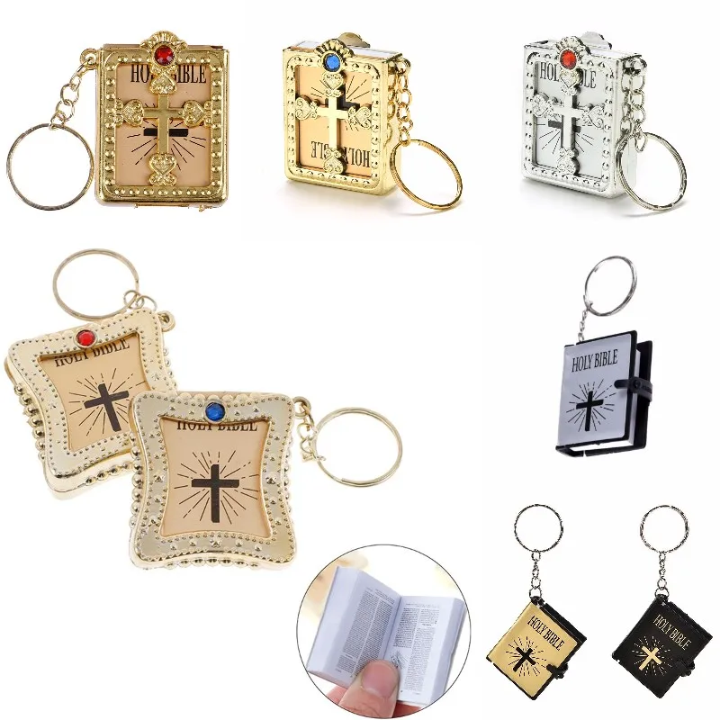 English Spanish Mini Holy Bible Keychain Religious Christian Jesus Cross Women Prayer God Bless Gift Souvenirs Outdoor Tool | Спорт и