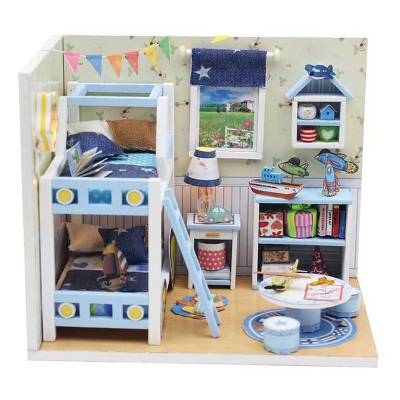 Roombox миниатюрный DIY кукольный домик с деревянная мебель для дома игрушки для детей на день рождения рождественские подарки