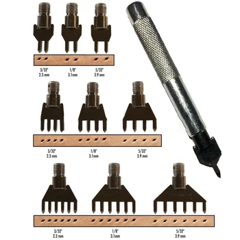 

DIY Leathercraft Pricking Diamond Stitching Chisel Hole Punch Hand Tools Set Kit