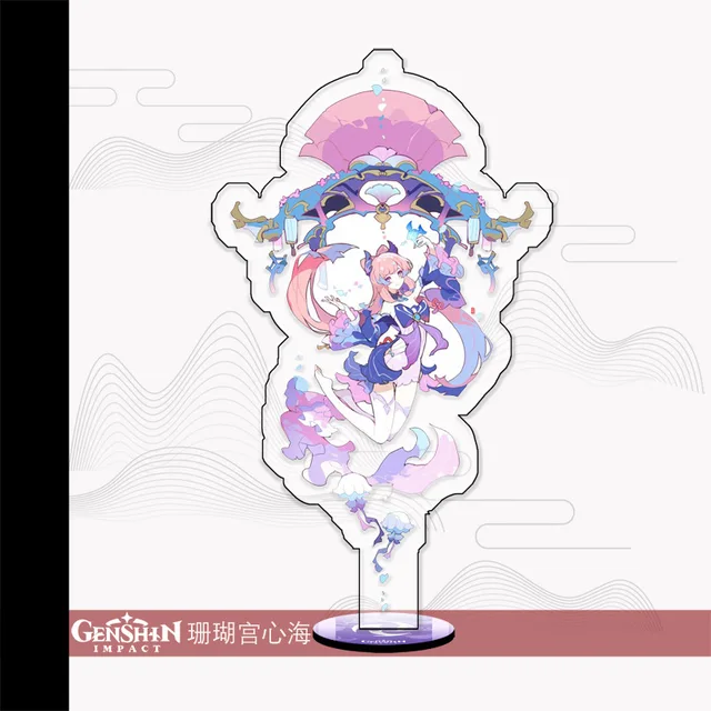 Anime Genshin Impact Stand Acrylic Figure Xiao Ganyu Hutao Kamisato Ayaka Beelzebul Model Plate Desk Decor Fans Collection Gifts 6