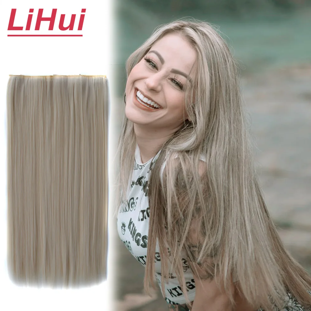 LIHUI 24 "накладные волосы на заколках синтетические термостойкие накладные для
