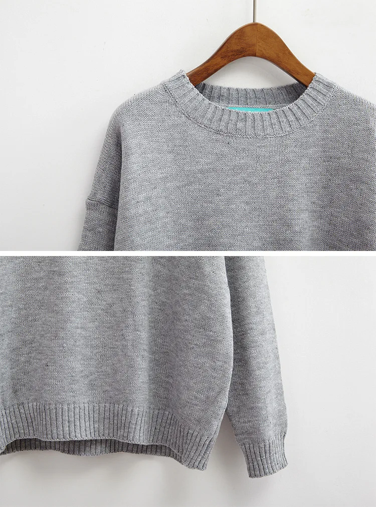 Neploe Pull Femme осенне-зимний женский свитер корейский однотонный Вязаный топ с длинными рукавами Свободный Повседневный пуловер Джемперы 54055
