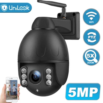 

Unilook 5MP Outdoor PTZ Wifi Dome Camera High Speed 5X Optical Zoom Motion Detection Onvif IR CCTV Security Camera P2P Camhi