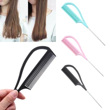 

1PC Creative Weaving Separate Parting Salon Dyeing Tail Combs Highlighting Foiling Hair Comb Styling Tools Steel Needle Tip Comb