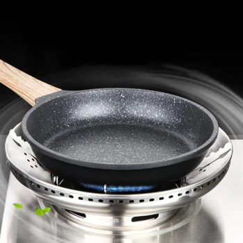 

Silver Windshield Gas Stove Bracket Stainless Steel Gas Stove Energy-Saving Windproof Gathering Ring Cookware Accessories