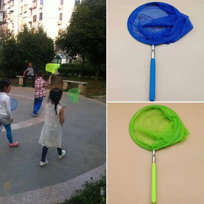 Telescopic Butterfly Net Catcher Nets Catching Bugs Fishing Outdoor Accessories Garden Tool Toy for Kids Children Orange/&Green/&Rose red