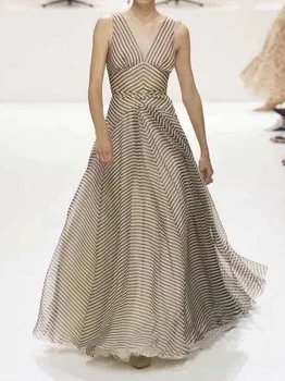 

Top Quality Long Dress V-Neck Night CLub Vintage Low Bosom Elegant Celebrity Party Dress Sexy Long Dresses