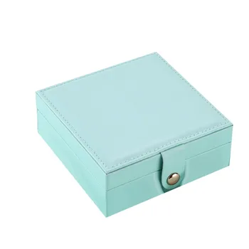 

Single-layer PU simple jewelry storage box Creative portable jewelry jewelry box Stud earrings ring small jewelry box