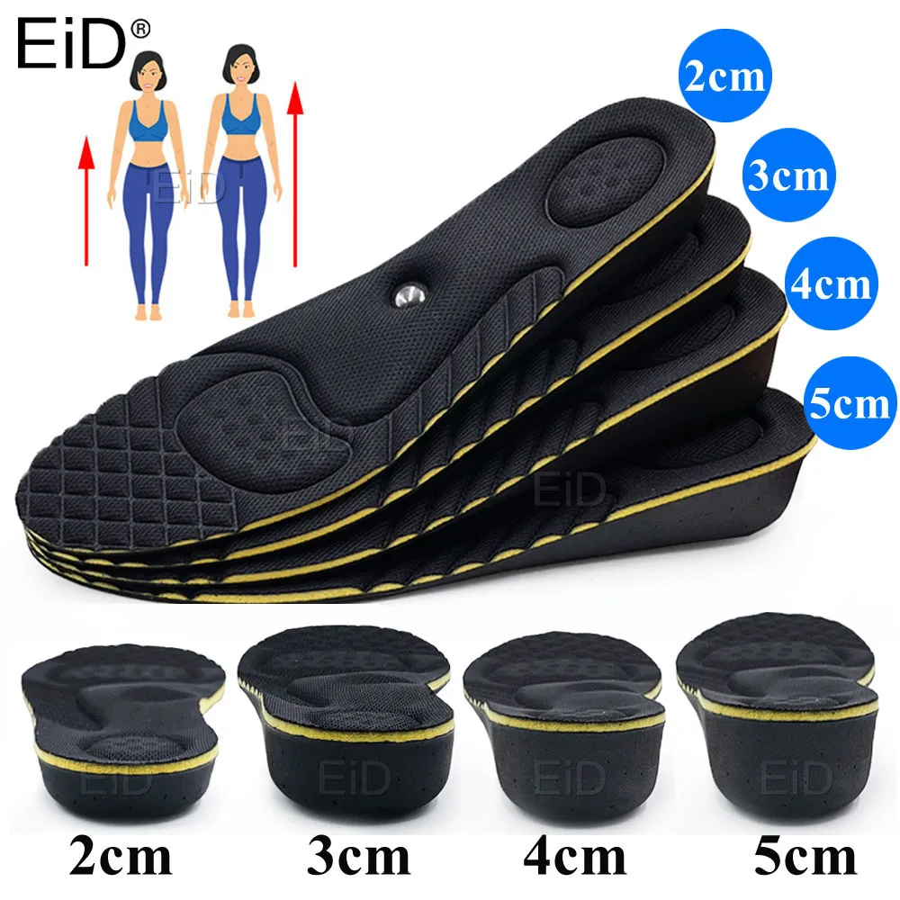 EiD Magnetmassage Höhenerhöhung Einlegesohlen für Damen Herren 2/3/4/5 cm hoch unsichtbare orthopädische Einlegesohlen zur Unterstützung des Fußgewölbes Heighten Lift