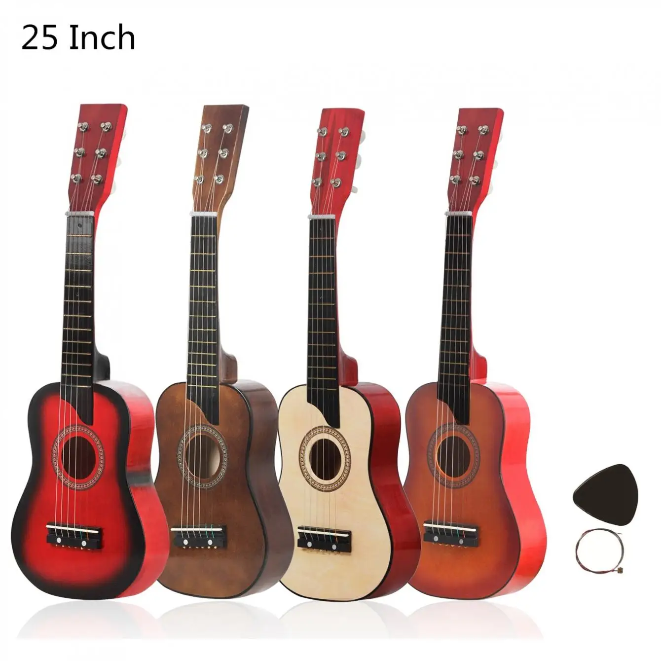 25 Inch Basswood Acoustic Guitar 12 Frets 6 Strings with Pick Strings Toy Guitar for Children and Beginner acoustic guitar