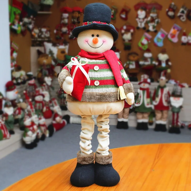 Рождественское украшение большой Санта-Клаус Снеговик Рождественский натальный выдвижной стоящая Рождественская Кукла Лось кукла Детский новогодний подарок