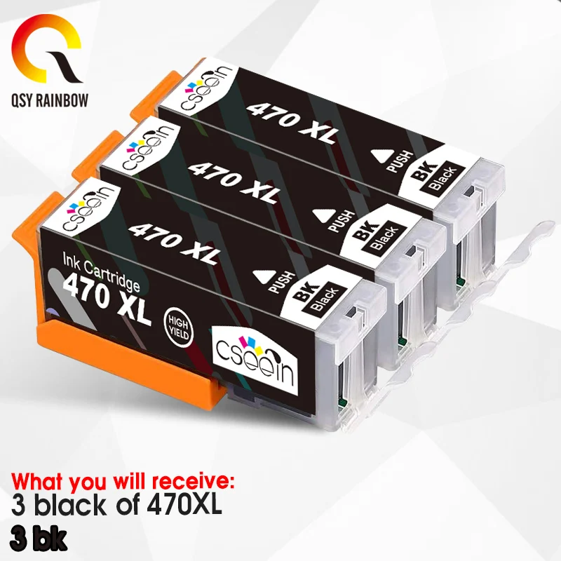 3 pk PGI-470 Полный Черный Сменный картридж для принтера canon PIXMA MG6840 MG5740 TS5040 TS6040 с новым