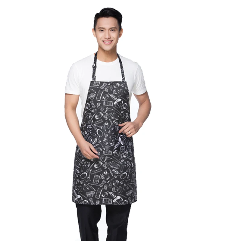 Wholesale price Adjustable Striped Plaid Long Fshion Man Women Waist Apron with Pocket Catering Chef Waiter Bar Kitchen Apron